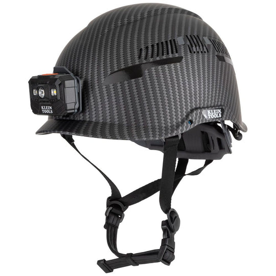 Klein Tools Safety Helmet, Premium KARBN™ Pattern, Vented, Class C, Headlamp, 60517