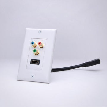 Slim Line Standard HDMI Pigtail and RGB Component Video Decor Wall Plate