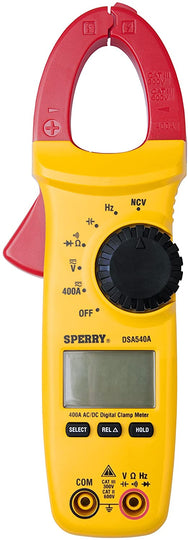 Sperry Instruments Clamp Meter, Snap-Around, Digital LCD, 10-Funct AC/DC Current and Volt, Resist, Continuity, Auto Range, 400-Amp, 1 Each, DSA540A