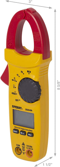 Sperry Instruments Clamp Meter, Snap-Around, Digital LCD, 10-Funct AC/DC Current and Volt, Resist, Continuity, Auto Range, 400-Amp, 1 Each, DSA540A