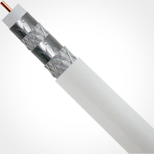 Vertical Cable 107-1955WH6Q500 500ft RG6 Quad Shield Coaxial Cable - White
