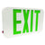 Morris LED Exit Sign Green LED White Housing Battery Backup