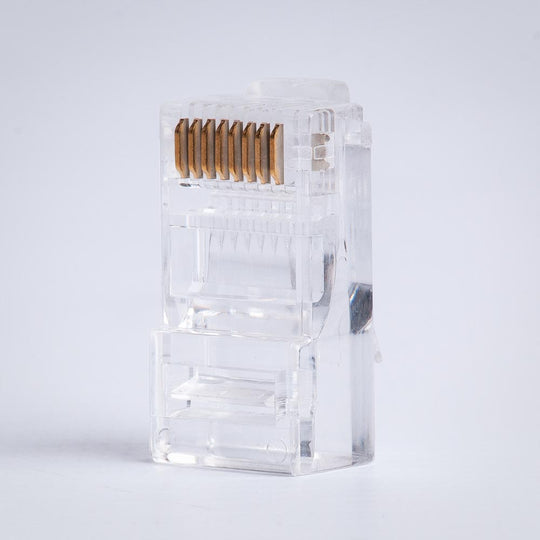Cat5E RJ45 Connector for Solid/Stranded Cable - 3 Prong 50 Micron 100pk