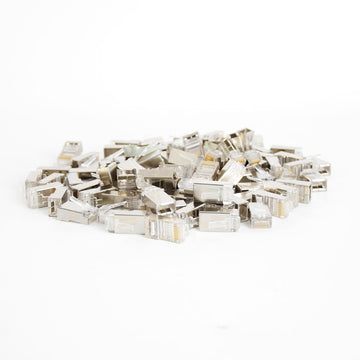 Vertical Cable Cat5E RJ45 Shielded Feed Through Plug 100 Pack