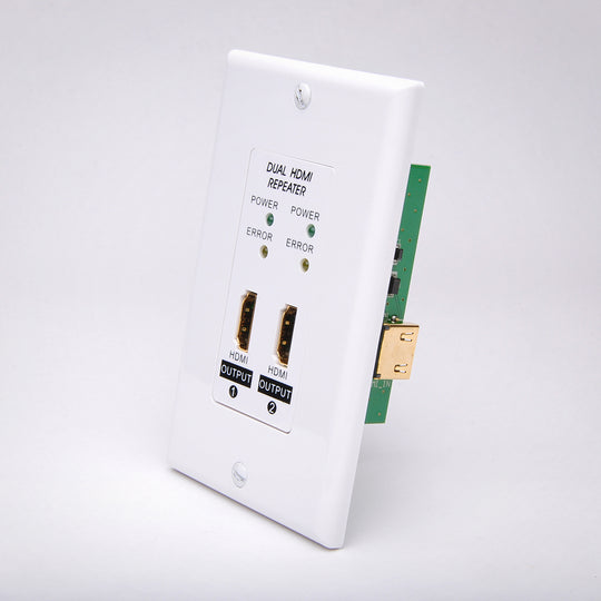 Dual HDMI Repeater Wall Plate - 150ft