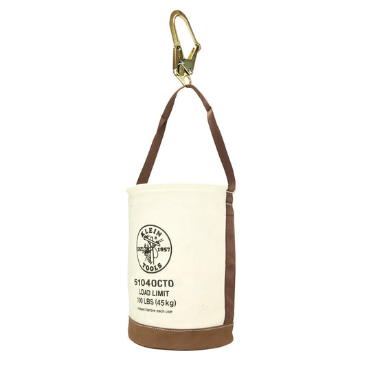Klein Tools 5104OCTO Leather Bottom Bucket with Connections, 12-Inch