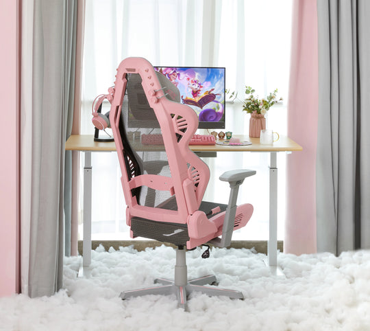 DXRacer Air Mesh Gaming Chair Modular Office Chair - Grey & Pink
