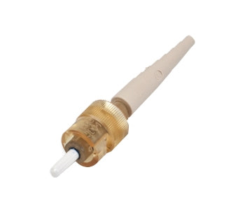 Unicam Standard-performance Connector, ST Compatible, 62.5 µm Multimode (OM1), Ceramic Ferrule, Logo, Single Pack, Amber Housing, Beige Boot
