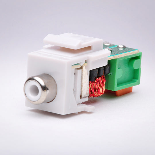 Composite RCA (White) Balun over CAT5 Keystone Jack