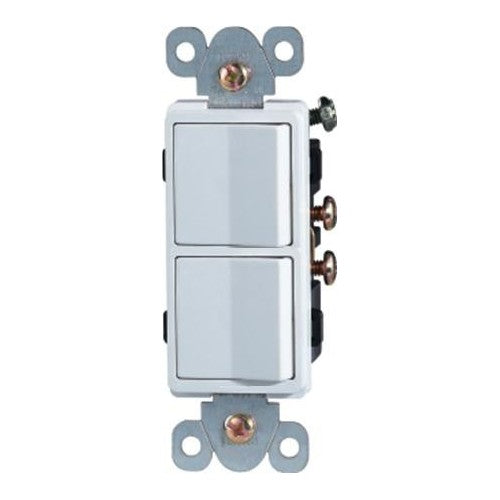 Morris 81980 Commercial Grade Decorative Double Rocker Switch 15A-120/277V