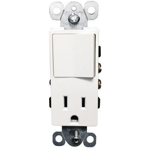 Morris 81990 Commercial Grade Decorative Single Pole Switch/Receptacle Rocker Switch 15A-125V