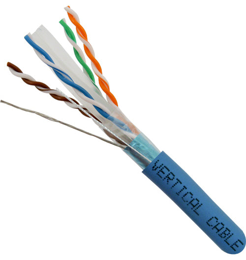 Vertical Cable 1000ft Solid Shielded Cat6 Cable - 23AWG F/UTP 550MHz CMR