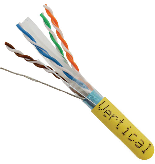 Vertical Cable 1000ft Solid Shielded Cat6 Cable - 23AWG F/UTP 550MHz CMR
