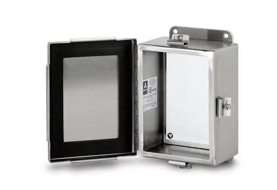Austin AB-12126JHFX 12x12 6 Type 4X JIC Continuous Hinge Box - 304 S.S.