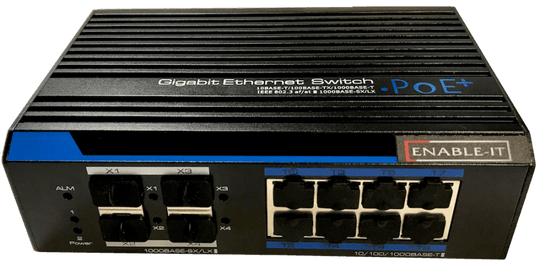 Enable-IT Gigabit 30W per port PoE SFP Fiber 8 Port Switch