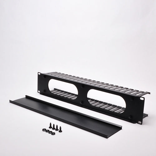 Quest 2U Horizontal Finger-Duct Cable Manager 19 Inch Closed