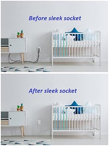 Sleek Socket Ultra-Thin Child Proofing Electrical Outlet Cover with 3 Outlet Power Strip and Cord Cover Kit, 8-Foot