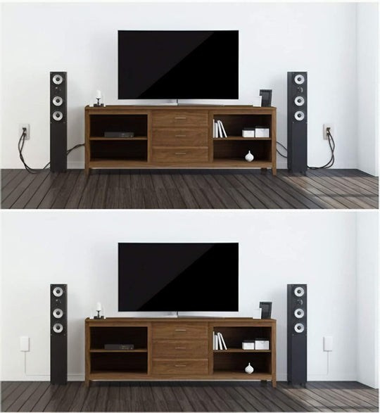 Sleek Socket Ultra-Thin Electrical Outlet Cover with 3 Outlet Power Strip and Cord Management Kit