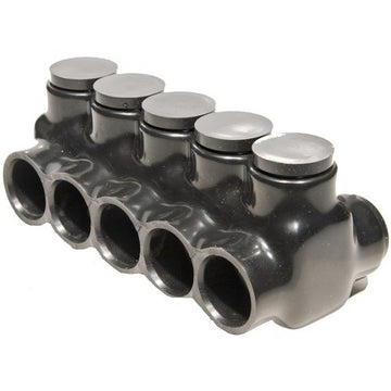 Morris Black Insulated Multi-Cable Connector - Dual Entry 5 Ports 2 - 14