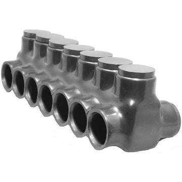 Morris Black Insulated Multi-Cable Connector - Dual Entry 7 Ports 3/0 - 6
