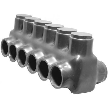 Morris Black Insulated Multi-Cable Connector - Dual Entry 6 Ports 2 - 14