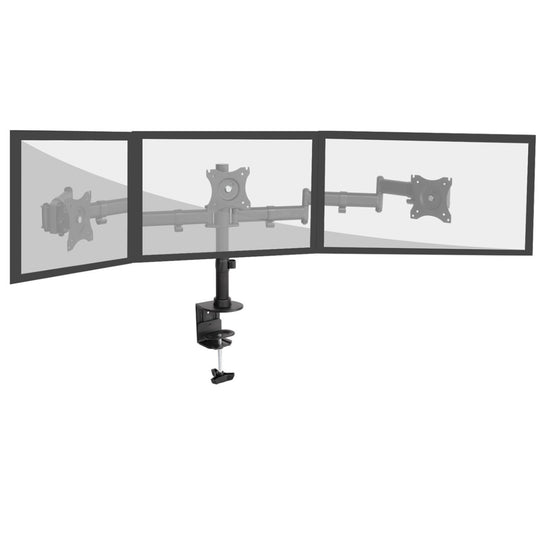 Rhino Brackets Triple Monitor Stand for 13 to 27 Inch Screens, Full Motion Desk Mount