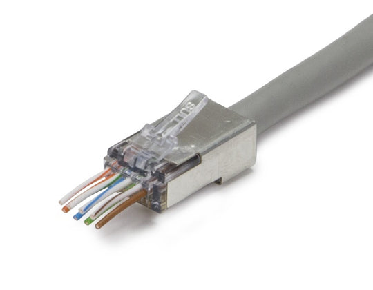 Platinum Tools 100024C ezEX™44 Shielded CAT6 Connector, Internal Ground 25 Pack