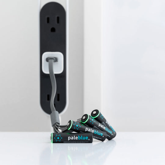 Pale Blue Lithium Ion USB-C Rechargeable AAA Batteries - 4 Pack