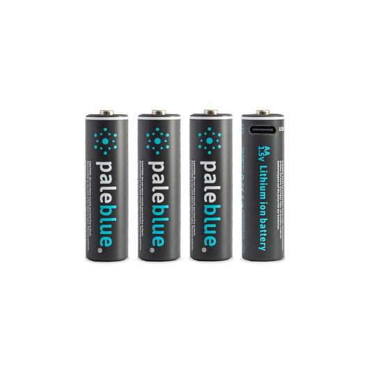 Pale Blue Lithium Ion USB-C Rechargeable AA Batteries - 4 Pack