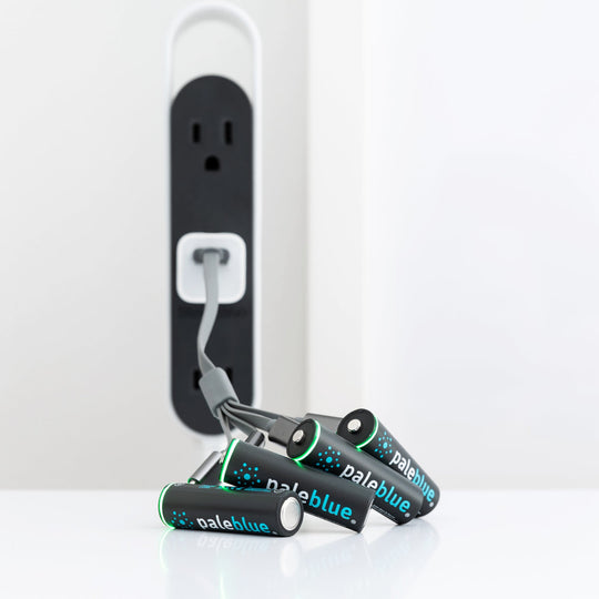 Pale Blue Lithium Ion USB-C Rechargeable AA Batteries - 4 Pack