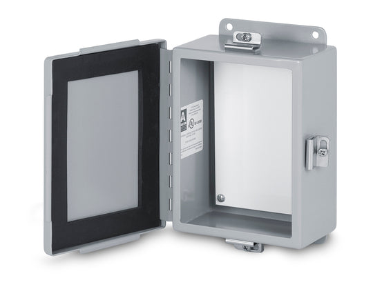 Austin AB-1084JFH 10x8x4 Type 4 JIC Continuous Hinge Box - Painted ANSI 61 Gray