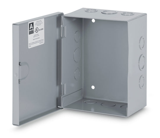 Austin AB-12124HCGK 12x12x4 Type 1 Hingecover Junction Box - With ko's, Painted ANSI 61 Gray