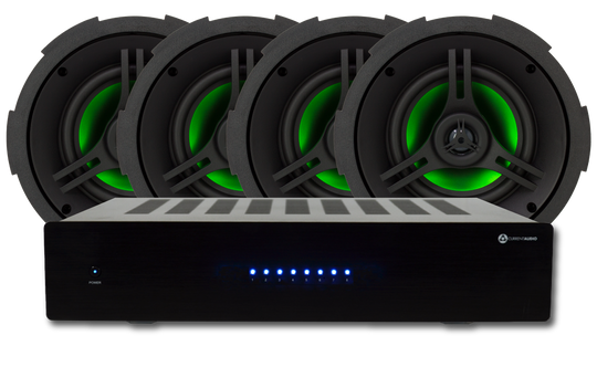 Current AudioAMP870 4 Zone 8 Channel 70 Watts Per Channel Amplifier plus 4 pairs CS650FL 6.5" In-ceiling Signature Series Speaker Bundle