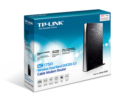 TP-Link ARCHER CR700 AC1750 Wireless Dual Band DOCSIS 3.0 Cable Modem Router