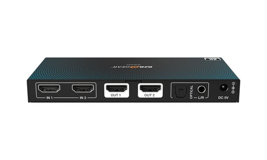 BZBGEAR UHD HDMI 2.1 Matrix Switcher with Audio De-embedder (8K60, 4K120 4:4:4 10bit VRR, FVA, ALLM support) - 2x2