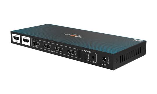 BZBGEAR 4×2 8K UHD HDMI 2.1 Matrix Switcher with Audio De-embedder (8K60, 4K120 4:4:4 10bit VRR, FVA, ALLM support)
