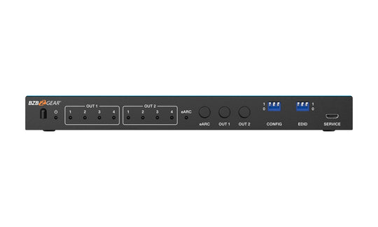 BZBGEAR 4×2 8K UHD HDMI 2.1 Matrix Switcher with Audio De-embedder (8K60, 4K120 4:4:4 10bit VRR, FVA, ALLM support)