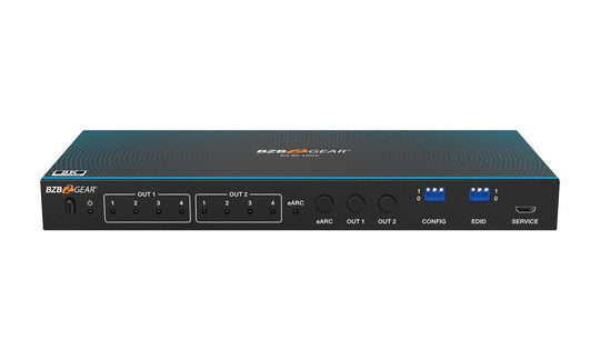 BZBGEAR 4×2 8K UHD HDMI 2.1 Matrix Switcher with Audio De-embedder (8K60, 4K120 4:4:4 10bit VRR, FVA, ALLM support)