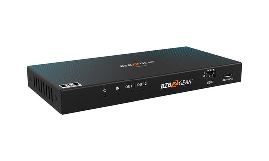 BZBGEAR 8K UHD HDMI 2.1 Splitter with Audio De-embedder (8K60 4K120 4:4:4 10bit VRR,FVA,ALLM support) - 1x2
