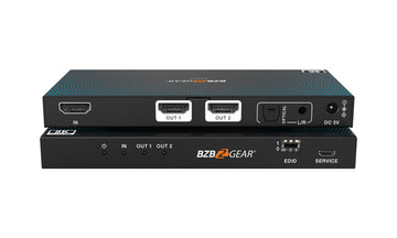 BZBGEAR 8K UHD HDMI 2.1 Splitter with Audio De-embedder (8K60 4K120 4:4:4 10bit VRR,FVA,ALLM support) - 1x2