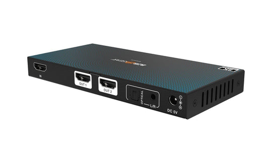 BZBGEAR 8K UHD HDMI 2.1 Splitter with Audio De-embedder (8K60 4K120 4:4:4 10bit VRR,FVA,ALLM support) - 1x2