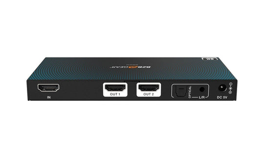 BZBGEAR 8K UHD HDMI 2.1 Splitter with Audio De-embedder (8K60 4K120 4:4:4 10bit VRR,FVA,ALLM support) - 1x2