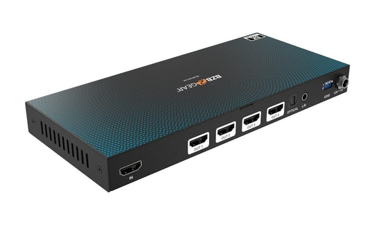 BZBGEAR 8K UHD HDMI 2.1 Splitter with Audio De-embedder (8K60 4K120 4:4:4 10bit VRR,FVA,ALLM support) - 1x4