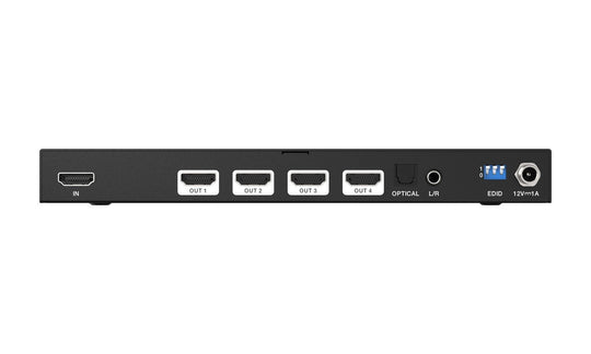 BZBGEAR 8K UHD HDMI 2.1 Splitter with Audio De-embedder (8K60 4K120 4:4:4 10bit VRR,FVA,ALLM support) - 1x4