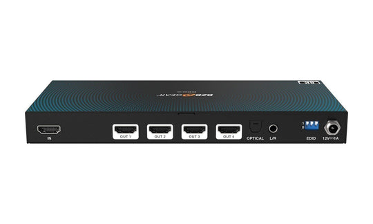 BZBGEAR 8K UHD HDMI 2.1 Splitter with Audio De-embedder (8K60 4K120 4:4:4 10bit VRR,FVA,ALLM support) - 1x4