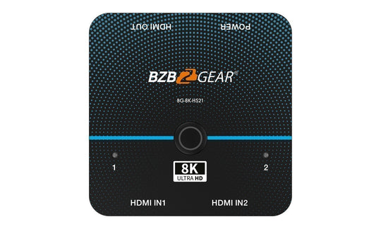 BZBGEAR 8K UHD Ultra Slim HDMI 2.1 Switcher (8K60, 4K120Hz 4:4:4 10bit) - 2x1