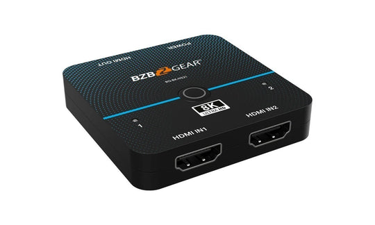 BZBGEAR 8K UHD Ultra Slim HDMI 2.1 Switcher (8K60, 4K120Hz 4:4:4 10bit) - 2x1