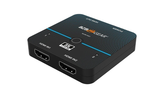 BZBGEAR 8K UHD Ultra Slim HDMI 2.1 Switcher (8K60, 4K120Hz 4:4:4 10bit) - 2x1