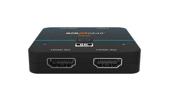 BZBGEAR 8K UHD Ultra Slim HDMI 2.1 Switcher (8K60, 4K120Hz 4:4:4 10bit) - 2x1