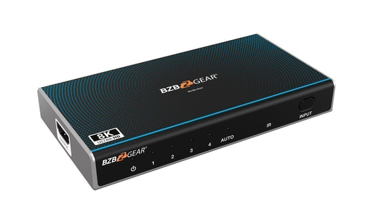 BZBGEAR 8K UHD Ultra Slim HDMI 2.1 Switcher (8K60, 4K120Hz 4:4:4 10bit) - 4x1